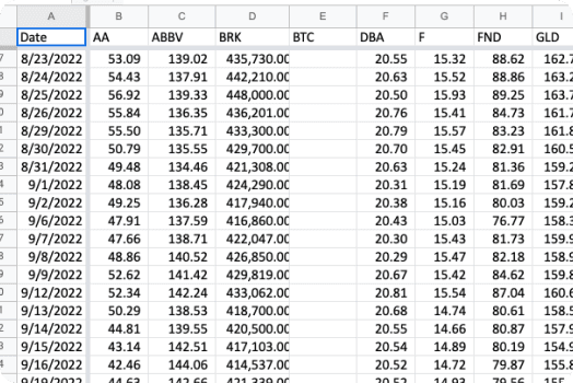 spreadsheet